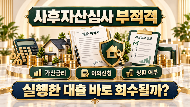기금e든든 사후자산심사 부적격, 실행한 대출 바로 회수될까?
