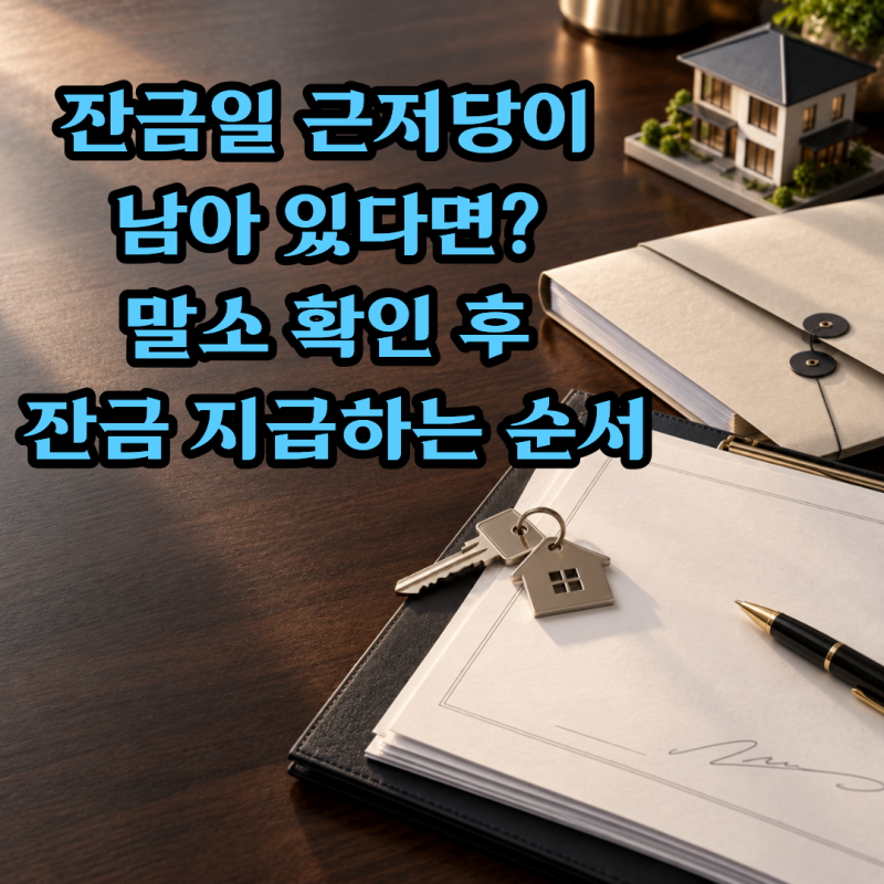 잔금일 근저당이 남아 있다면? 말소 확인 후 잔금 지급하는 순서