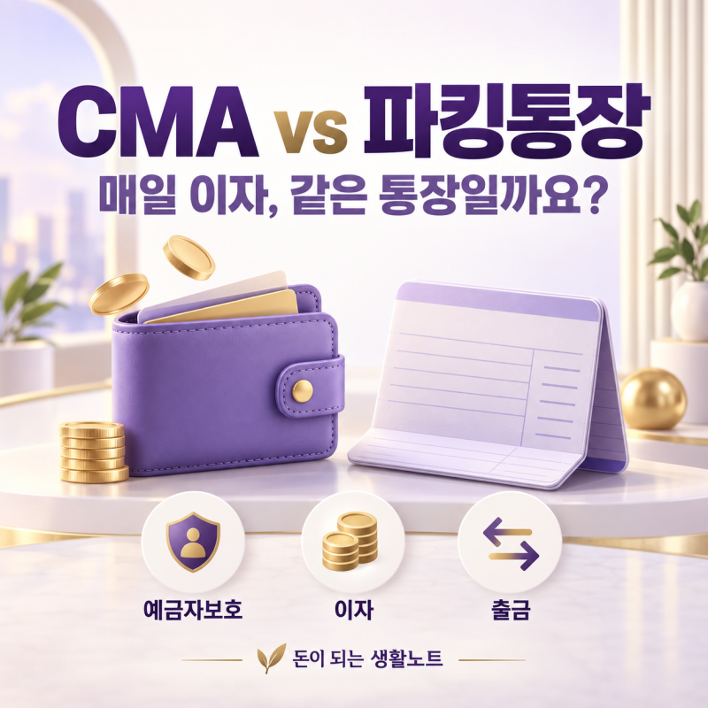 CMA 파킹통장 차이,매일 이자보다 먼저 확인할 3가지