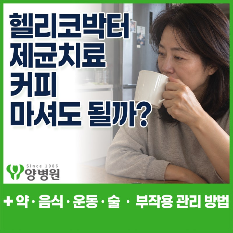 헬리코박터균 제균치료 음식 어떻게 먹어야할까요? 약 복용·커피·술과 부작용 관리 | 강동....