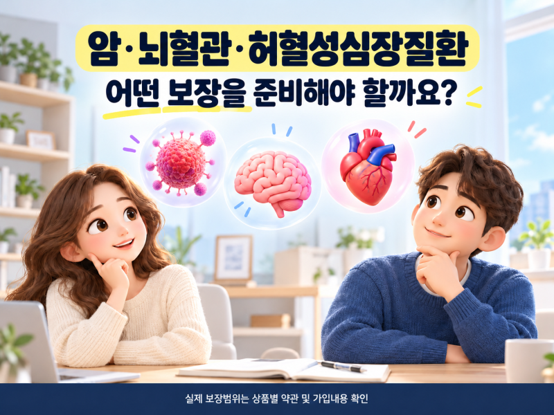 3대질병보험 어떤 보장이 필요할까? 암·뇌혈관·허혈성심장질환 쉽게 정리