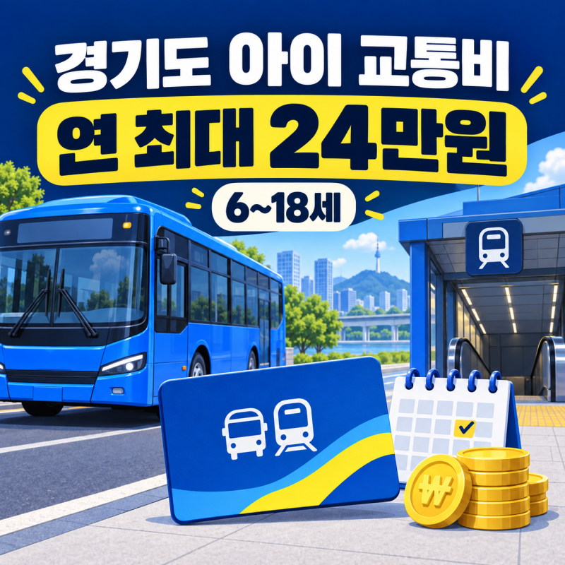경기도 아이 교통비, 연 24만 원까지 돌려받을까? 6~18세 신청 조건