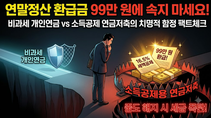 "연말정산 환급금 99만 원에 속지 마세요: 비과세개인연금 vs 소득공제용연금저축 치명적 함....