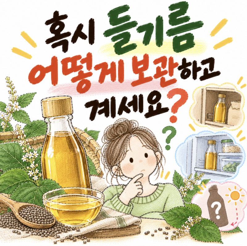 들기름, 참기름처럼 보관하고 계셨나요? 들기름 효능부터 올바른 보관법