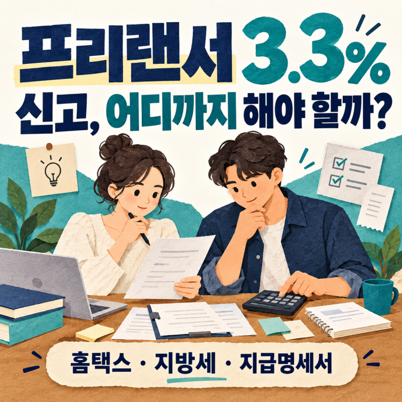 프리랜서 3.3% 원천세 신고 방법｜홈택스·지방소득세·지급명세서까지