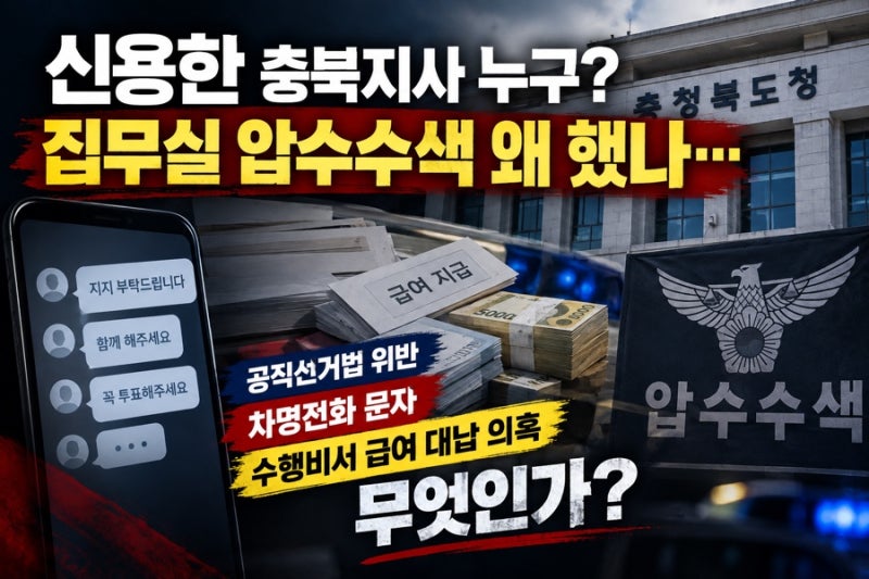 신용한 충북지사 누구? 집무실 압수수색 왜 했나 공직선거법 위반 차명전화 문자 수행비서 ....