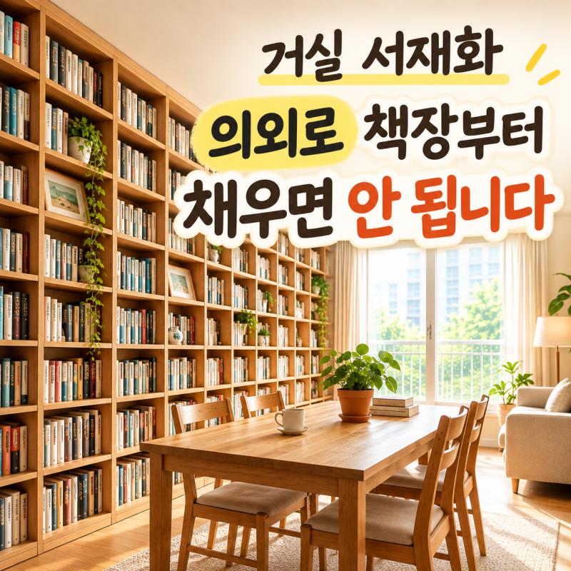 거실 서재화한다고 벽면 가득 책장? 오히려 '반대로' 해야 합니다