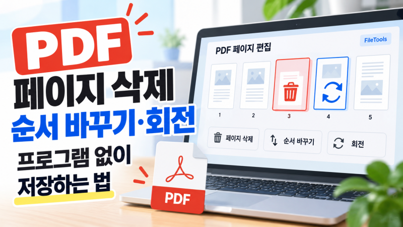 PDF 페이지 삭제, 순서 바꾸기·회전까지 프로그램 없이 저장하는 법