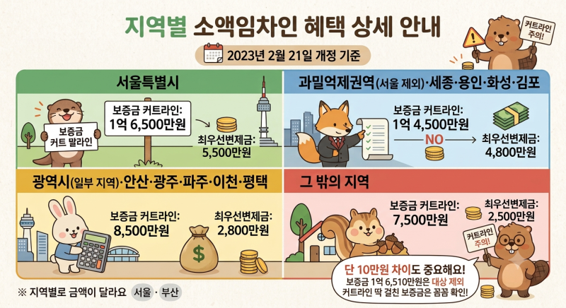 경매 넘어가도 보증금은 지킨다, 소액임차인 최우선변제금 지역별 기준