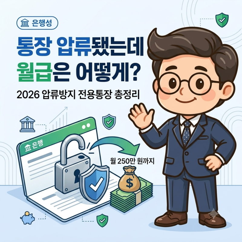 통장 압류됐는데 월급은 어떻게? 2026 압류방지 전용통장 총정리