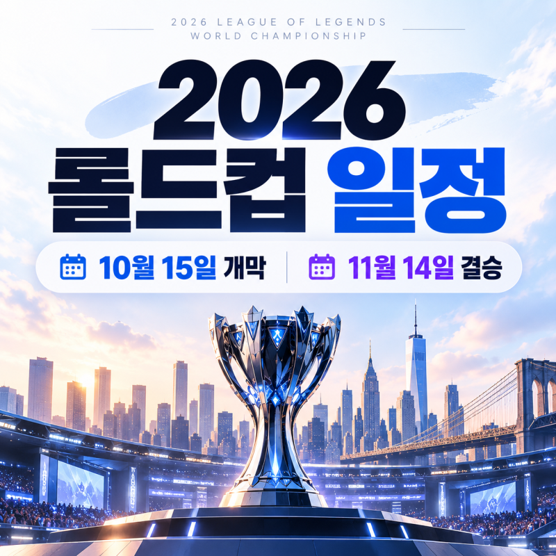 2026 롤드컵 일정 총정리｜개최지·진출팀·플레이인부터 결승까지