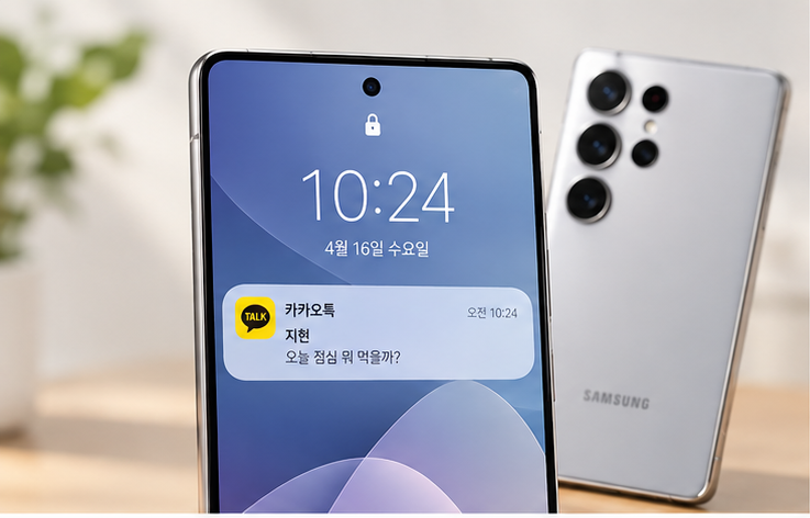 갤럭시에서 카카오톡 내용 미리보기 설정하는 방법, 잠금화면 알림까지