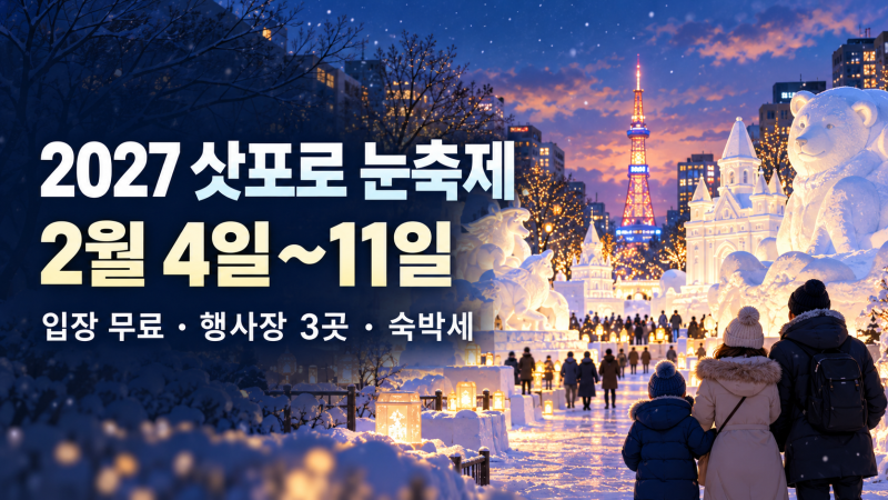 2027 삿포로 눈축제 일정·입장료｜아이와 가는 행사장 3곳과 숙박세 계산