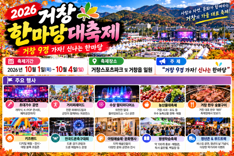 2026 거창한마당대축제｜박지현·K-POP 콘서트·초대가수·일정·먹거리 총정리