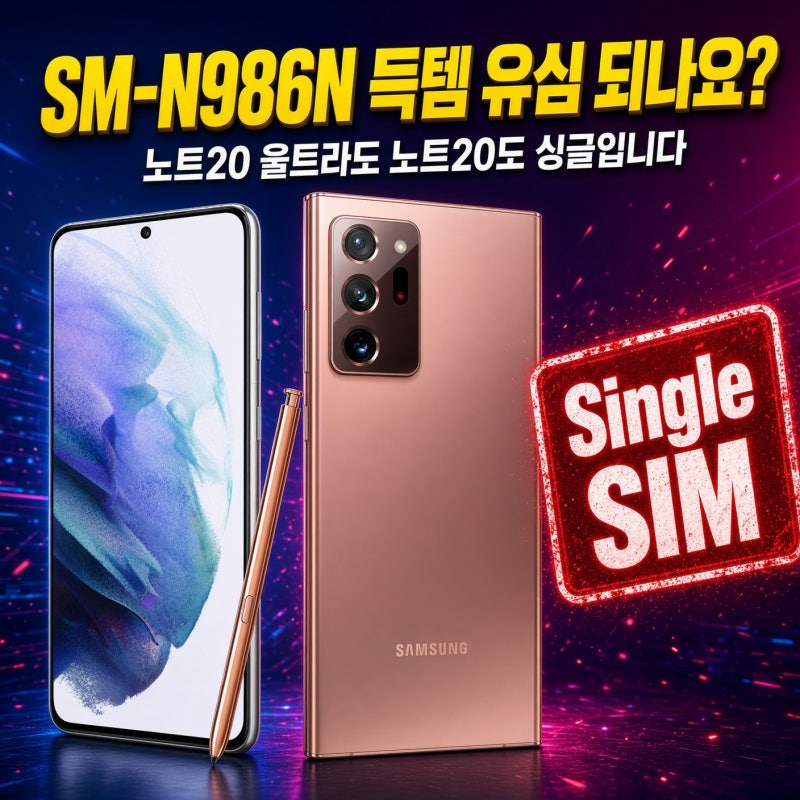 SM-N986N 듀얼 유심 되나요? 노트20 울트라도 노트20도 싱글입니다
