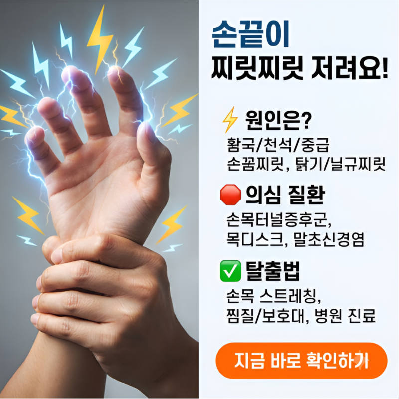 손끝이 찌릿찌릿 저려요, 증상별 의심 질환과 참을 수 없는 저림 탈출법