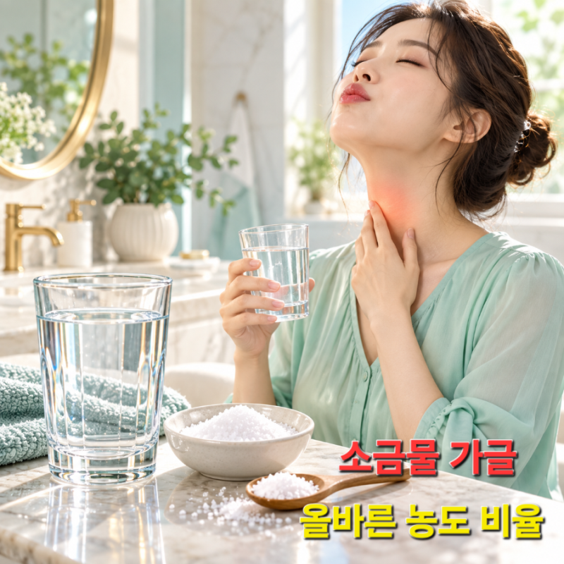 소금물 가글 효과 및 올바른 농도 비율 (목 통증·편도염 예방 핵심 정리)