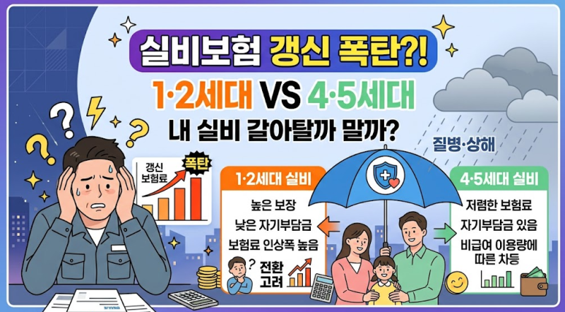 실비보험 1세대 VS 4·5세대 완전 비교!!! 폭등하는 보험료, 갈아타야 할까?