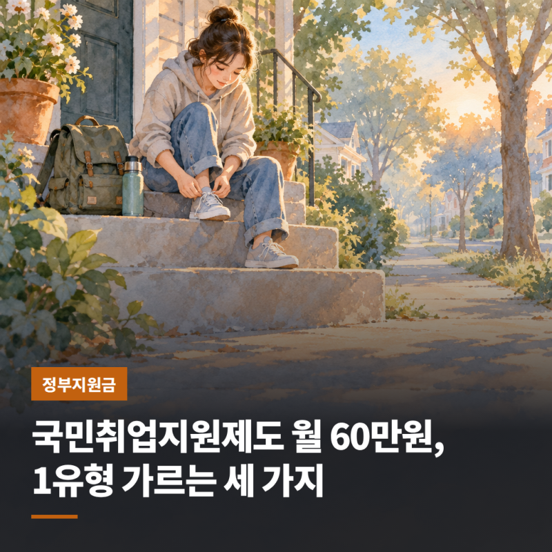 국민취업지원제도 월 60만원, 1유형 가르는 세 가지