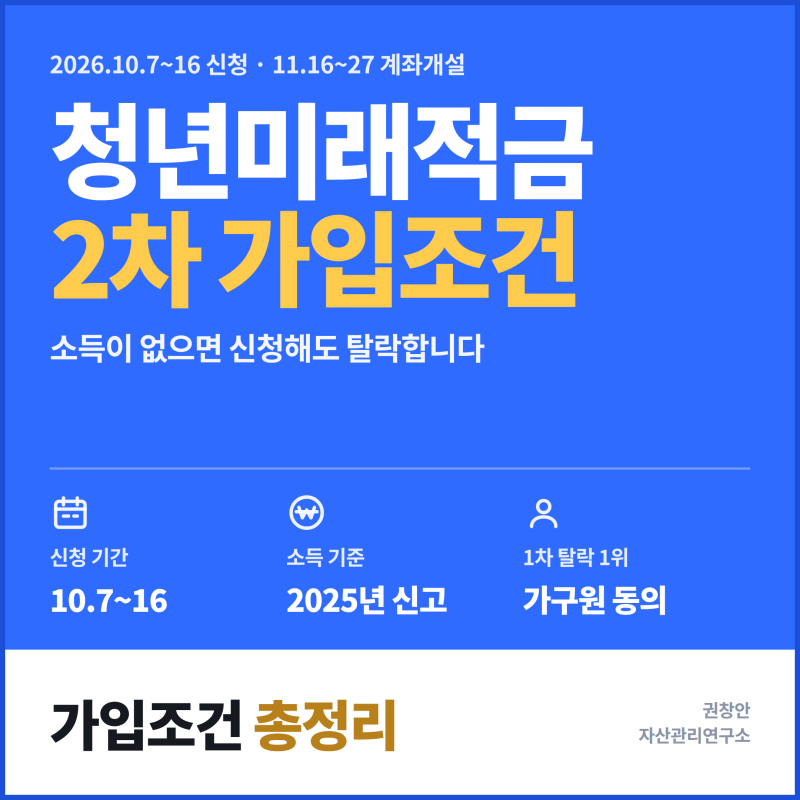 청년미래적금 2차 소득 조건 신청기간 알바 육아휴직 군인까지 정리