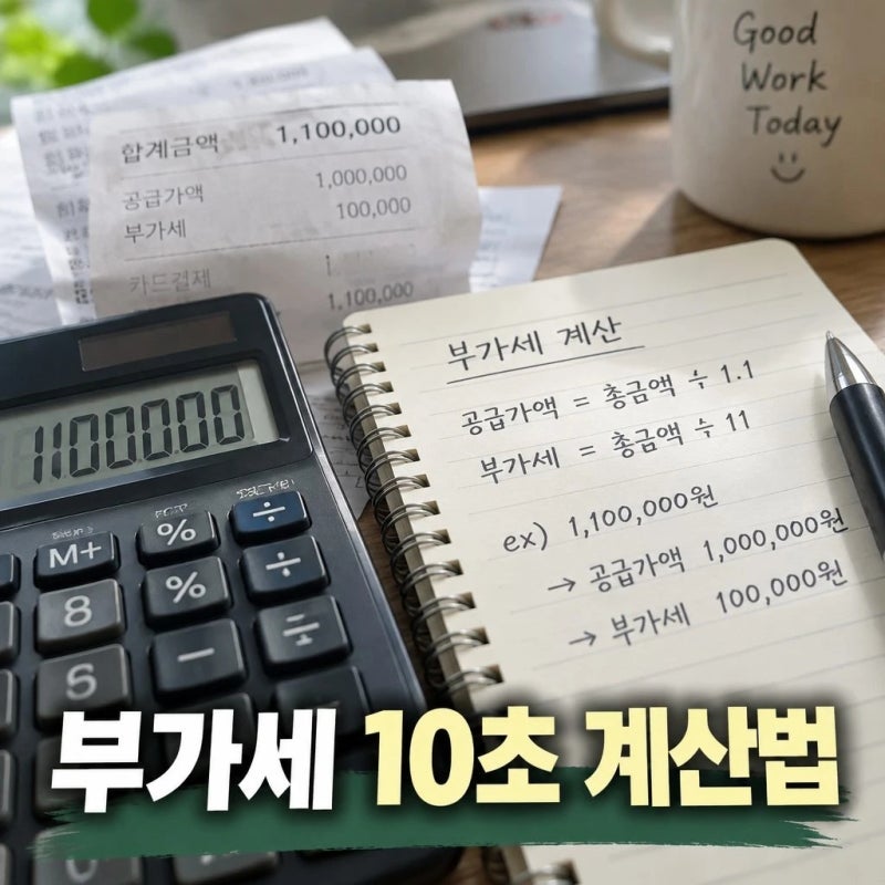 부가세계산기 없이 10초 만에 계산하는 법 공급가액 부가세 공식 총정리