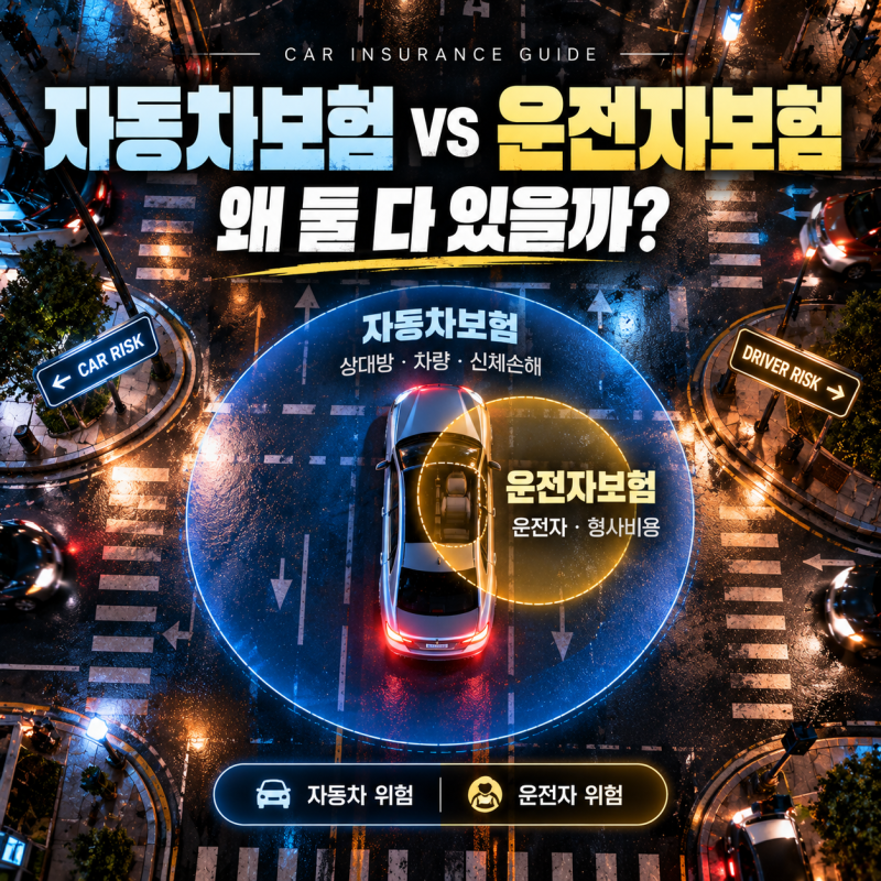 자동차보험과 운전자보험은 왜 둘 다 있을까요? 보장 대상부터 사고 후 역할까지 쉽게 정리