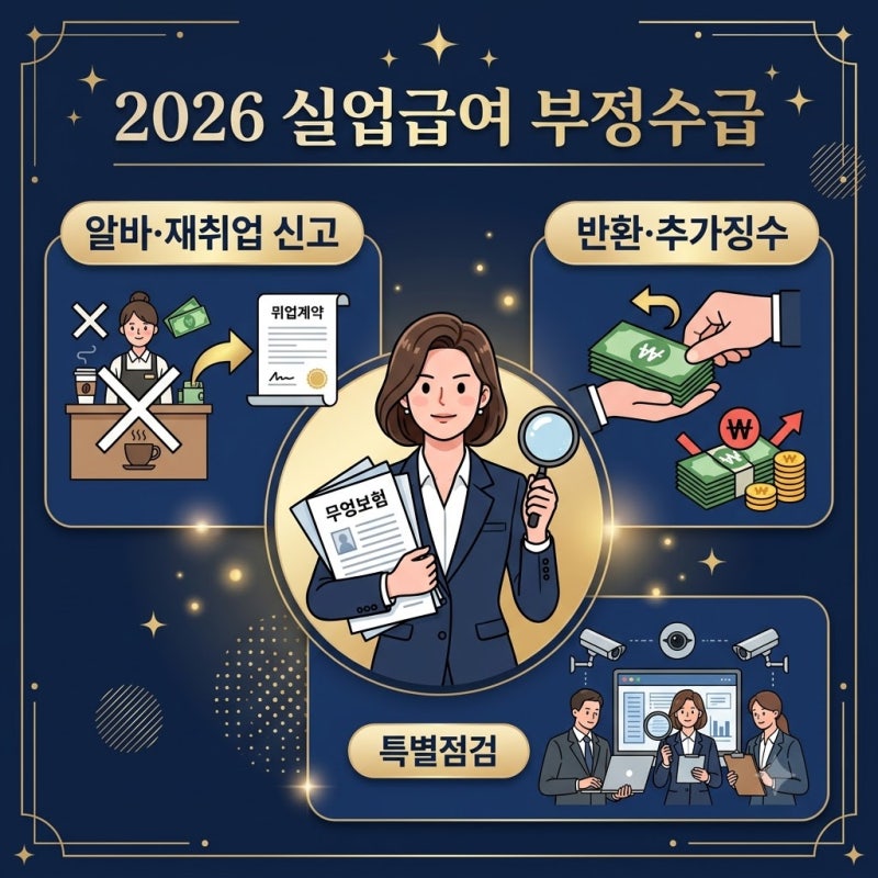 2026년 실업급여 부정수급 기준 - 알바·재취업 사실 숨기면 어떻게 될까?