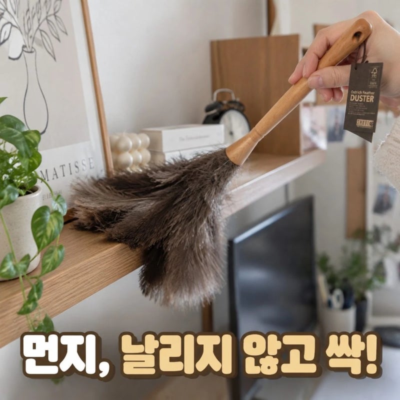 스마트 냄새없는 천연 타조털 먼지털이 고급형 FSC 청소도구 추천