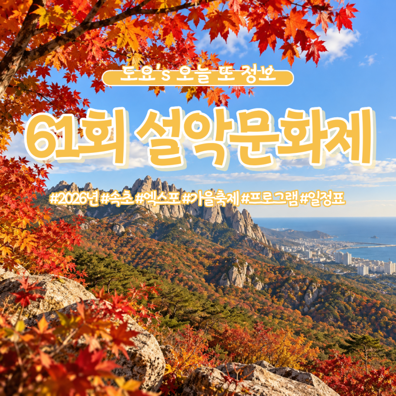 [제61회 설악문화제] 2026년 속초 설악문화제 가을 축제 일정, 프로그램 정리