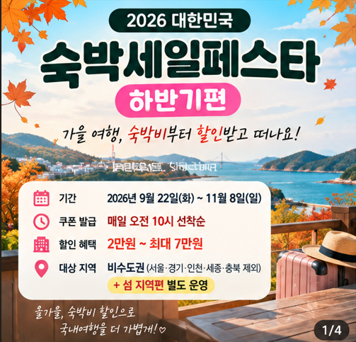 2026 가을 숙박세일 페스타 이용방법 쉽게이해하기! 최대 7만 원 할인