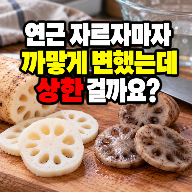 “연근 자르자마자 까맣게 변했는데 상한 걸까요?” 연근 갈변 이유와손질법 먹는법