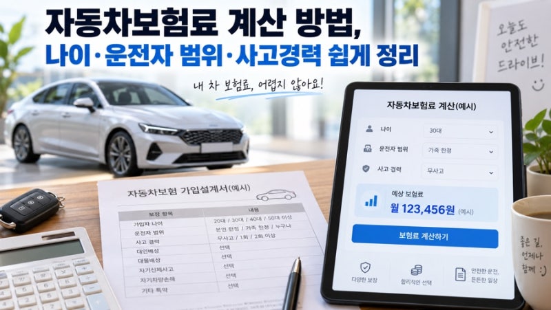 자동차보험료는 어떻게 계산될까? 운전자·차량·특약 확인 순서