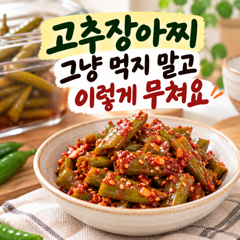 절인고추장아찌 맛있게 무치는법, 고춧가루·고추장 양념 레시피