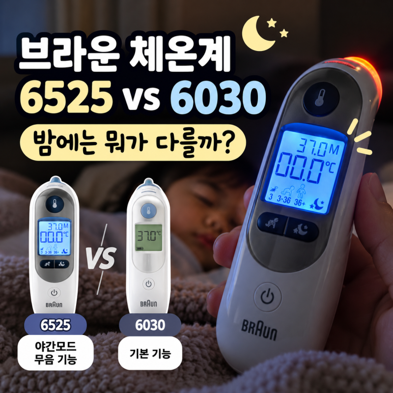 브라운 체온계 6525 6030 차이점 비교 아기 체온계 후기
