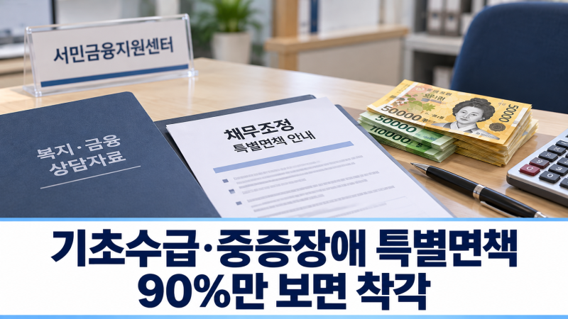 기초생활수급자·중증장애인 신용회복위원회 특별면책, 최대 90%만 믿었다간 계산이 달라집....