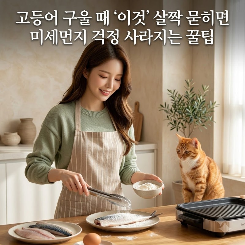 고등어 구울 때 '이것' 살짝 묻히면 미세먼지 걱정 사라지는 꿀팁