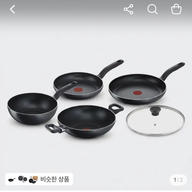 역대급특가 테팔 티타늄 인텐시브 블랙 프라이팬 5종 세트
