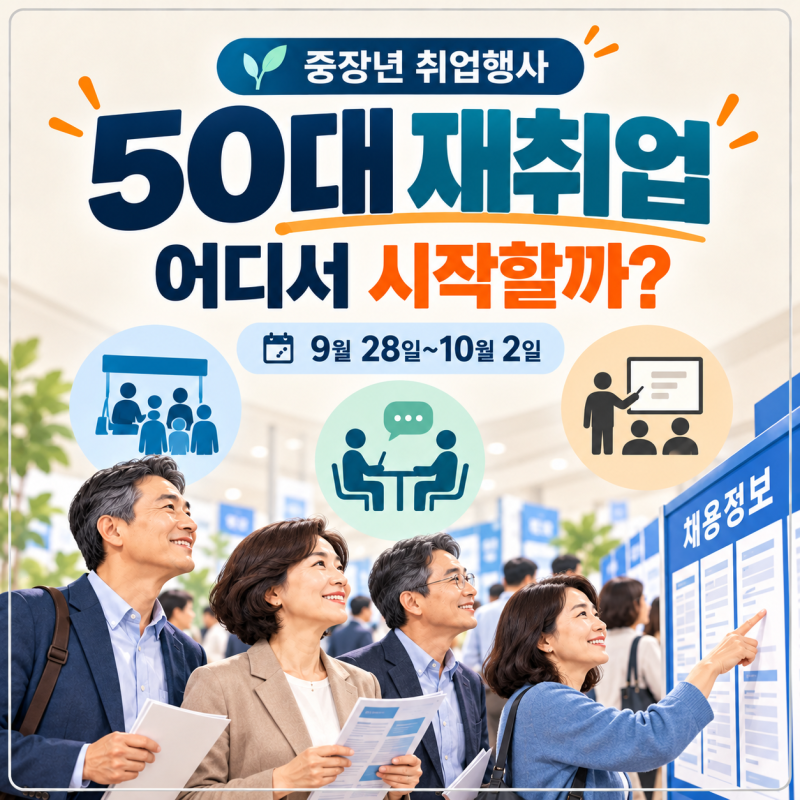 중장년 취업박람회 어디서 열릴까? 50대 재취업 행사 지역별 확인