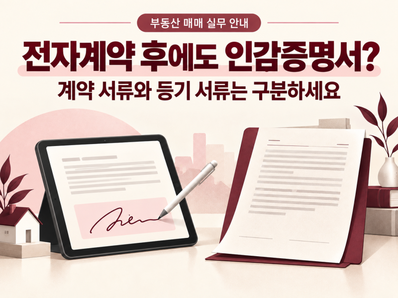 전자계약으로 매매했는데도 인감증명서와 종이 계약서에 도장을 찍어야 할까?
