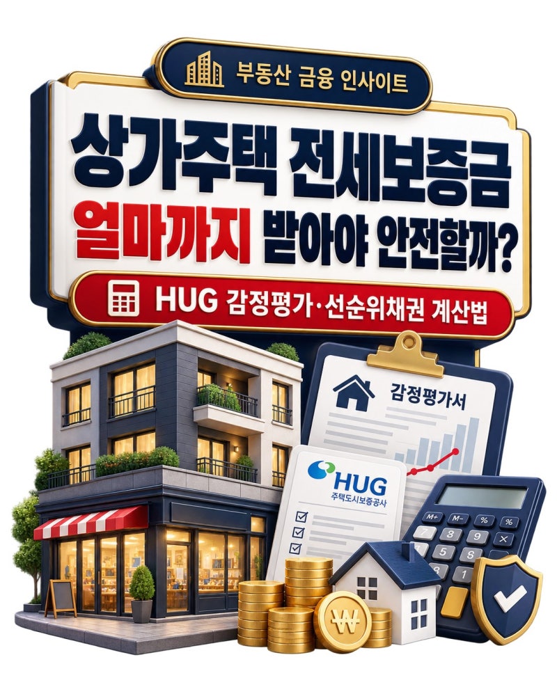 상가주택 전세보증금 얼마까지 받아야 안전할까?HUG 감정평가·선순위채권 계산법