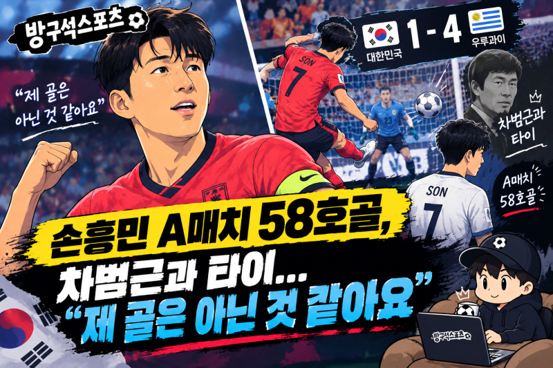 손흥민 A매치 58호골, 차범근과 타이 "제 골은 아닌 것 같아요"