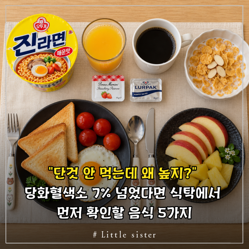 "단것 안 먹는데 왜 높지?" 당화혈색소 7% 넘었다면 식탁에서 먼저 확인할 음식 5가지
