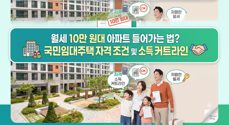 월세 10만 원대 아파트 들어가는 법? 국민임대주택 자격 조건 및 소득 커트라인