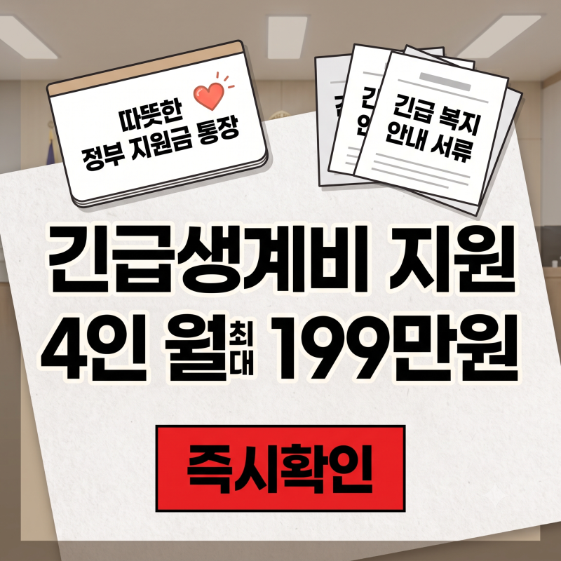 당장 이번 달 쌀값이 막막하다면… 2026 긴급복지생계지원금 먼저 받는 법 (1인 78만원 긴급복....