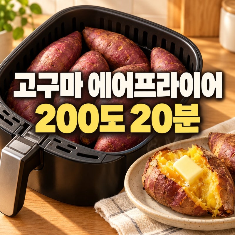 고구마 에어프라이어 크기별 온도·시간, 촉촉하게 굽는 법