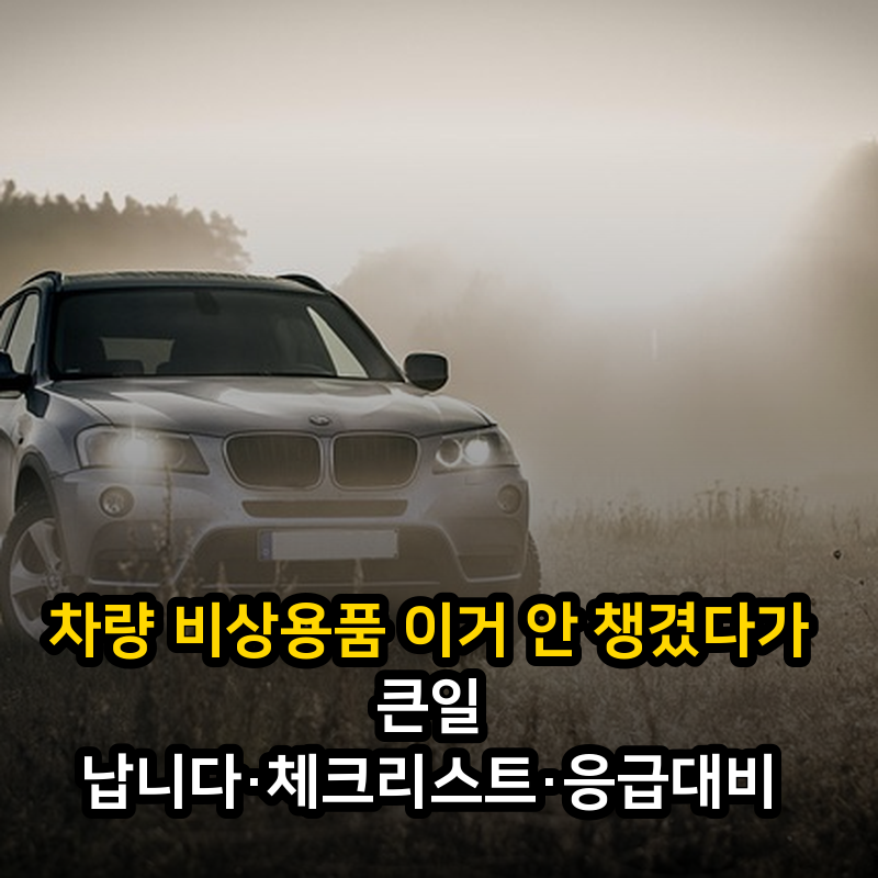 차량 비상용품 이거 안 챙겼다가 큰일 납니다·체크리스트·응급대비