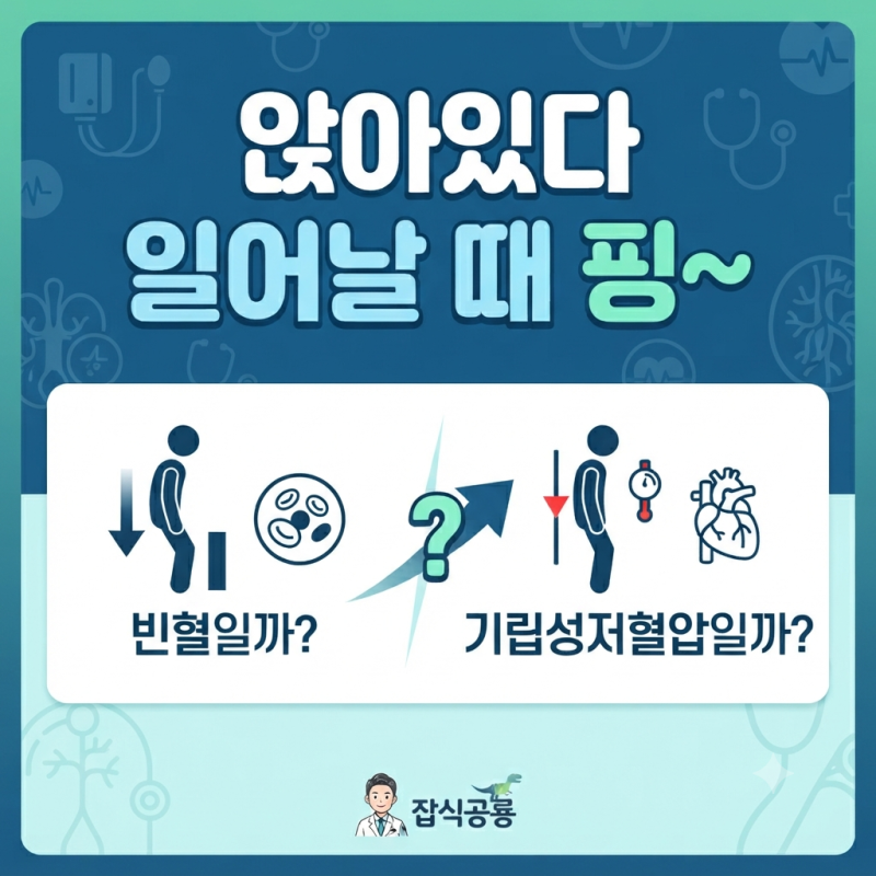앉았다 일어날 때 핑 돌며 어지러우면 빈혈일까? 어지럼증과 기립성저혈압 구별법과 해결책