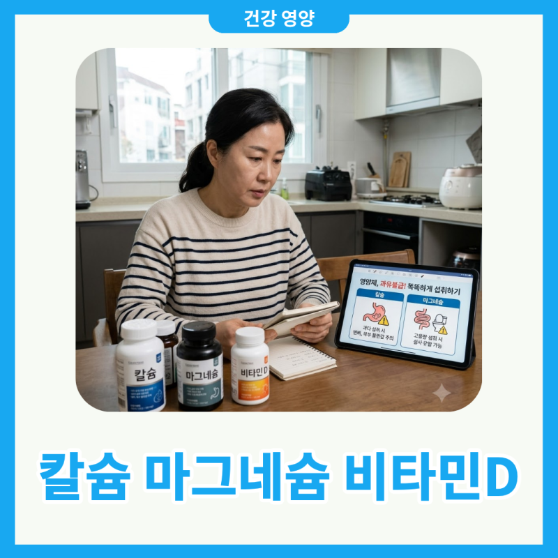 칼슘 마그네슘 비타민D 효능 섭취시간 함께 먹어도 될까? 총정리