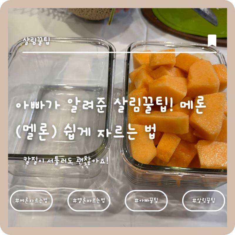 아빠가 알려준 살림꿀팁! 메론(멜론) 쉽게 자르는 법