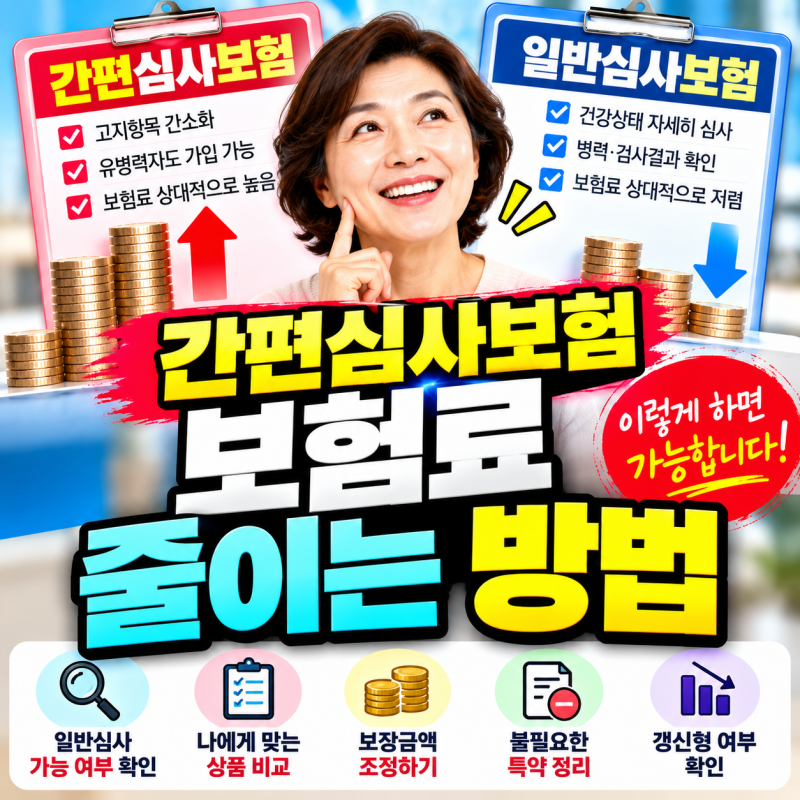 간편심사보험 보험료를 줄이는 방법｜비싸다고 그냥 가입하지 마세요